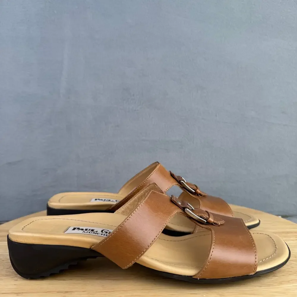 Paul Green München Brown Leather Slide Sandals Women’s Size 3.5 UK / 6 US - Picture 3 of 8